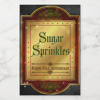 Christmas Apothecary Sugar Sprinkles Label