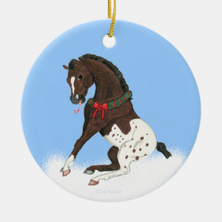 Christmas Appaloosa Colt Ceramic Tree Decoration