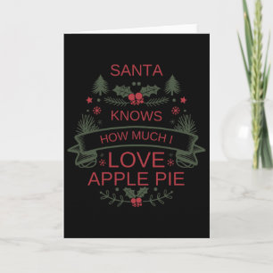 Christmas Apple Pie Lover Shirt For Comfort Foodie Card