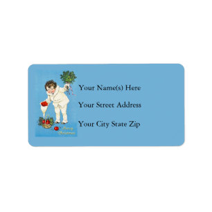 Christmas Apples Vintage Address Label
