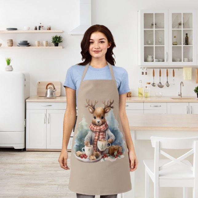 Christmas apron deer illustration rustic  (Creator Uploaded)