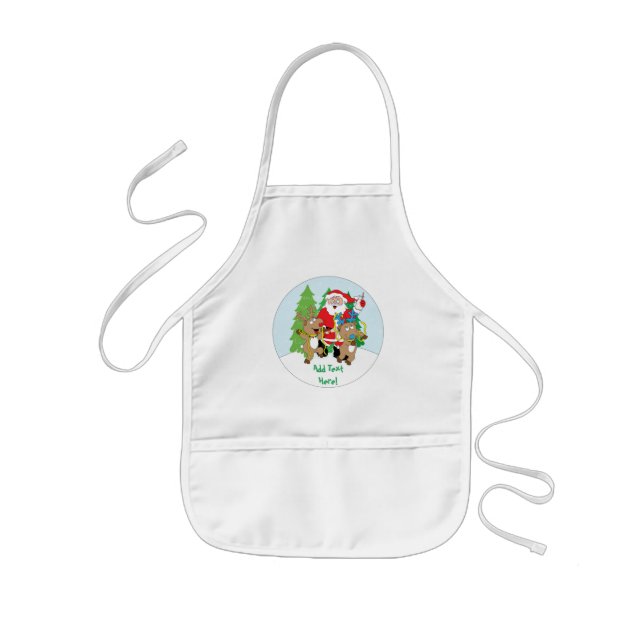 Christmas Apron for Kids Personalise "Santa Claus" (Front)