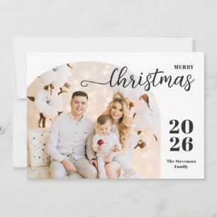 Christmas arch 1 photo modern minimalist mauve holiday card