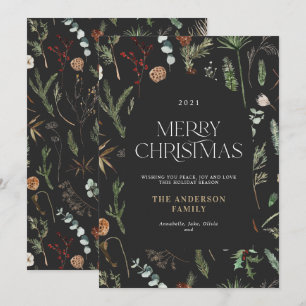 Christmas arch elegant watercolor botanical floral holiday card