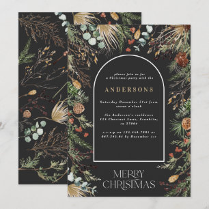 Christmas arch watercolor botanical Christmas Holiday Card