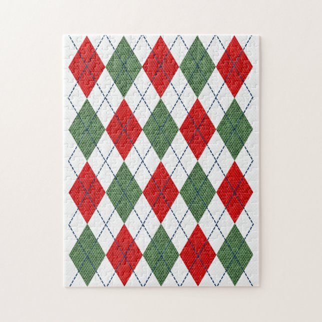 Christmas Argyle Jigsaw Puzzle (Vertical)