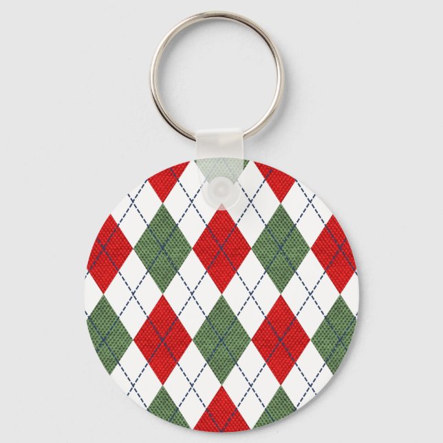 Christmas Argyle Key Ring (Front)