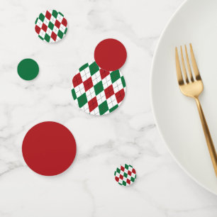 Christmas Argyle Pattern Confetti