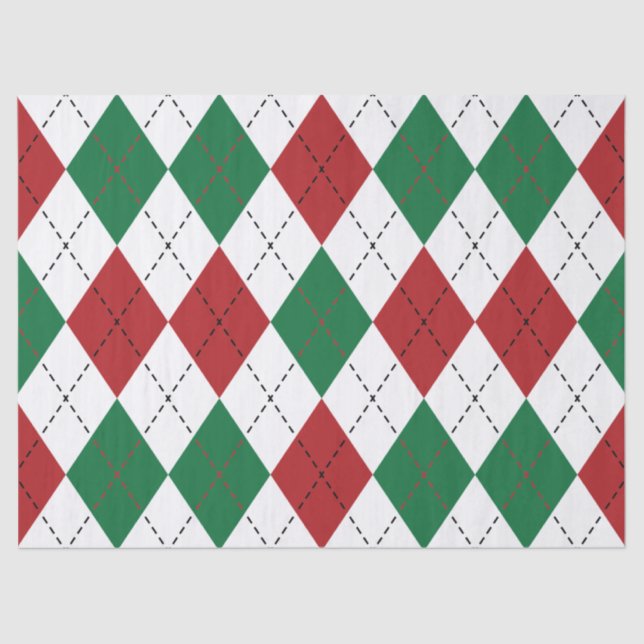 Christmas Argyle Pattern Tissue Paper (Front)