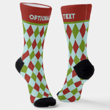 Christmas Argyle Stye in Red and Green - your text