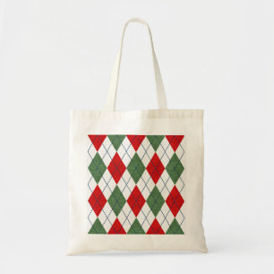 Christmas Argyle Tote Bag