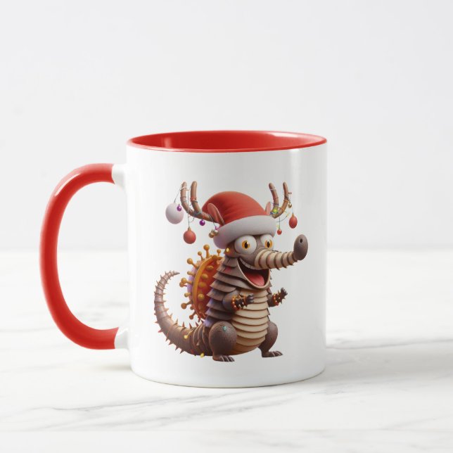 Christmas Armadillo add monogram Mug (Left)