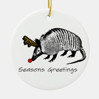 Christmas Armadillo Ceramic Tree Decoration