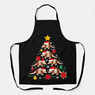 Christmas Armadillo Tree Santa Hat Ornaments Xmas Apron