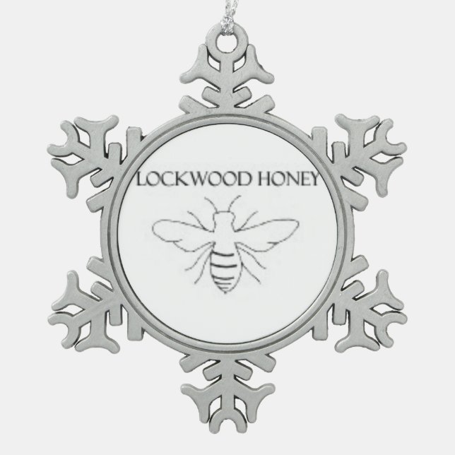 Christmas around snowflake pewter christmas ornament (Front)