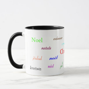 Christmas Around The World In White And Black III Mug