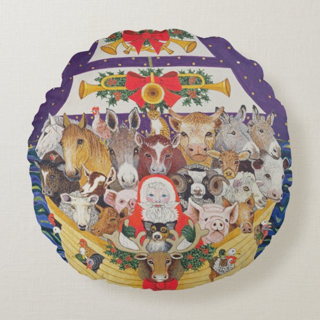 Christmas Arrival Round Cushion (Front)