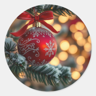 Christmas art classic round sticker