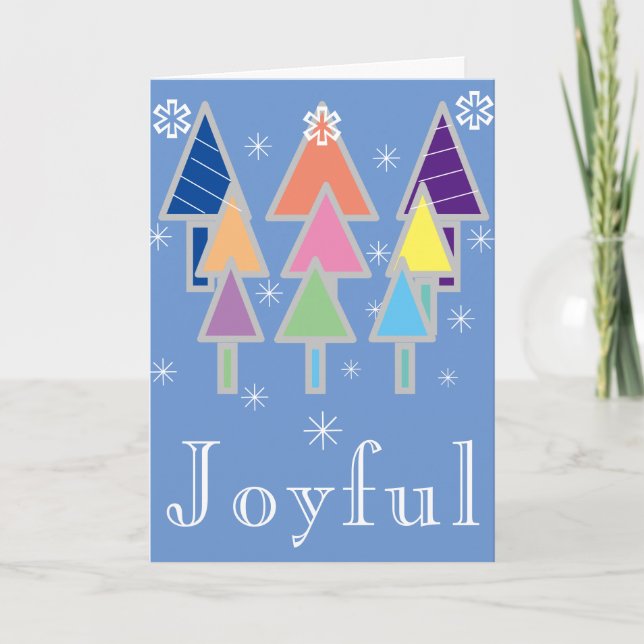 Christmas Art Colourful Modern Cool Chic Holiday   Card (Front)