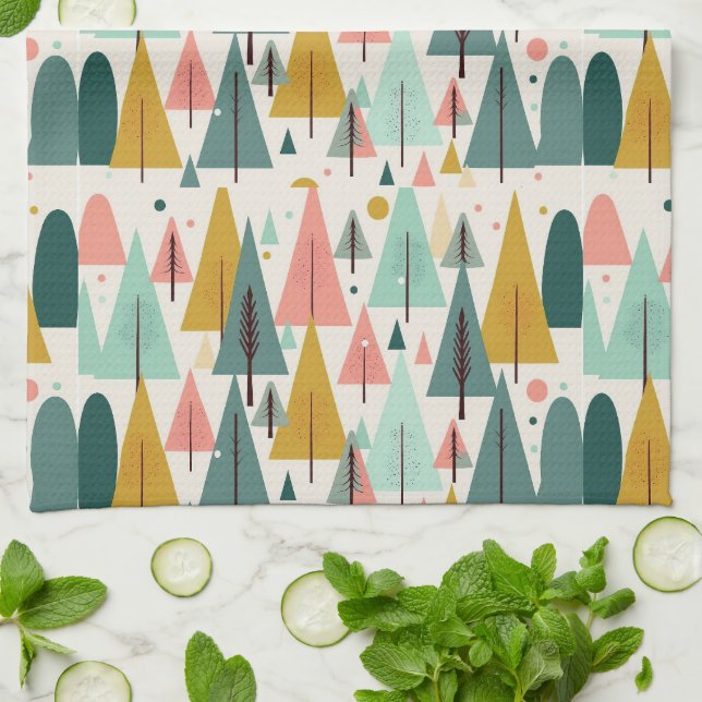Christmas Art Plant Art One Little Christmas Tree  Tea Towel (Folded)