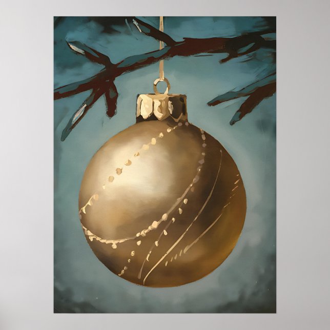 Christmas Art Print, Moody Christmas, Oil Painting Poster (Front)