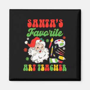 Christmas Art Teacher Painting Santa's Favourite A Magnet