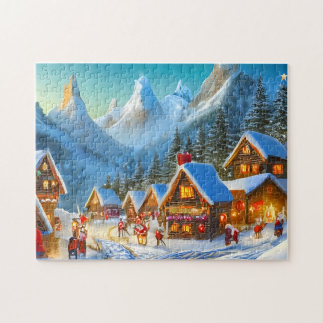 Christmas Art Town 4 The Daily Jigsaw puzzle Recen (Horizontal)