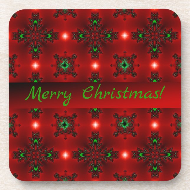 Christmas Artdeco in Retro Style Coaster (Front)