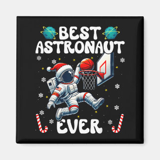 Christmas Astronaut Ever Santa Hat Snowflakes Cand Magnet