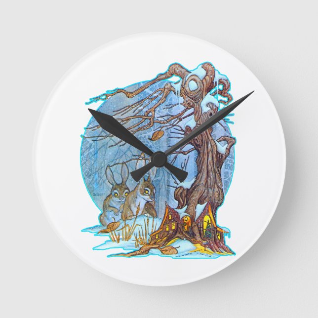 Christmas at Elf Hall Round Clock (Front)