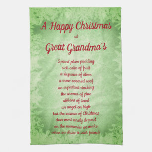 Christmas at Great Grandma's House Kitchen Towels