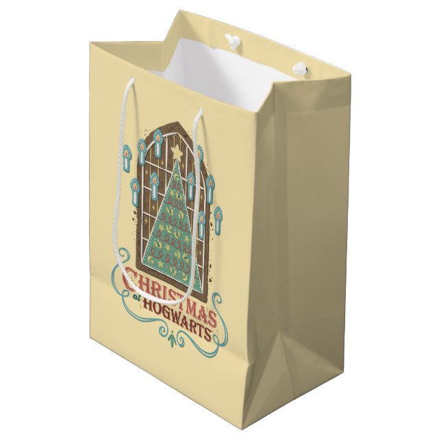 Christmas at HOGWARTS™ Cookie Graphic Medium Gift Bag (Front Angled)