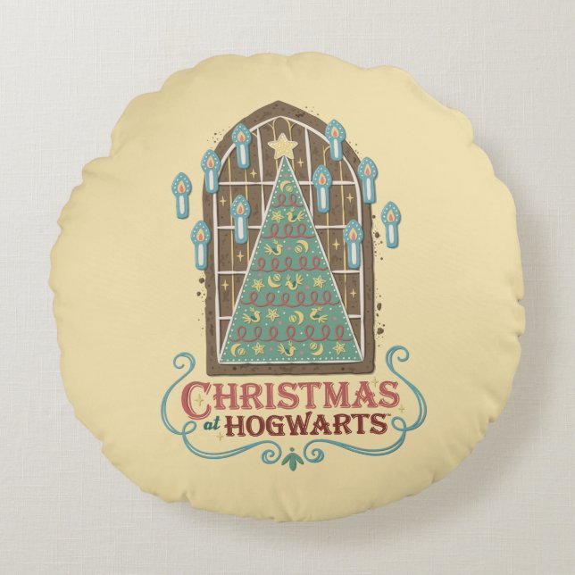 Christmas at HOGWARTS™ Cookie Graphic Round Cushion (Front)