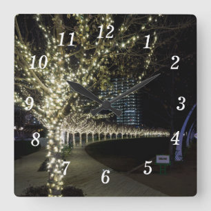 Christmas At Klyde Warren Park Wall Clock