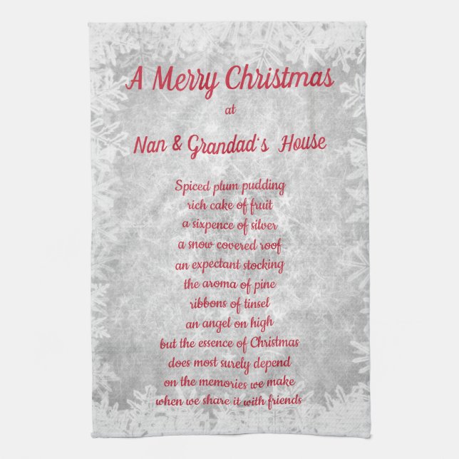 Christmas at Nan & Grandad's House Kitchen Towels (Vertical)