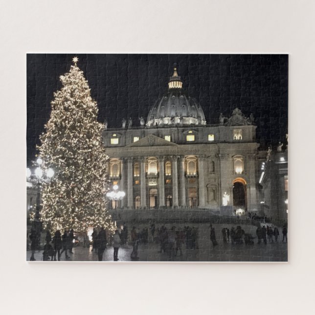 Christmas at Night on St. Peters Square Jigsaw Puzzle (Horizontal)