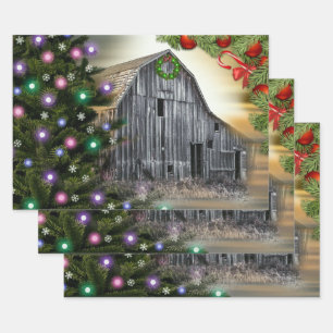 Christmas At The Barn Wrapping Paper Sheet