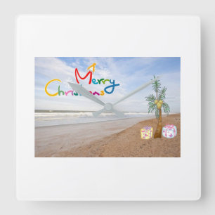 **CHRISTMAS AT THE BEACH** CLOCK