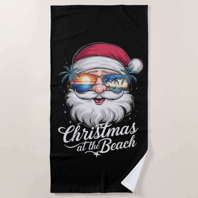 Christmas At The Beach Hawaiian Summer Holiday Beach Towel (Front)