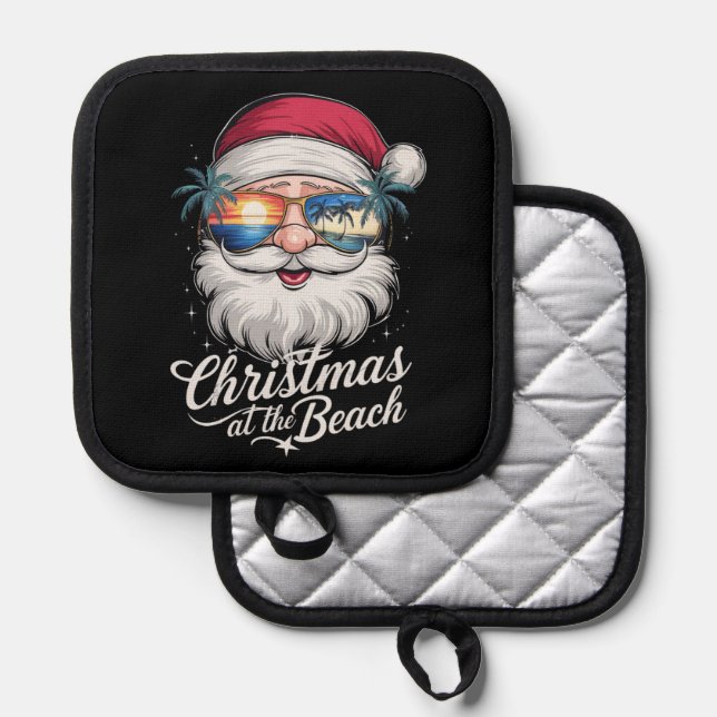 Christmas At The Beach Hawaiian Summer Holiday Pot Holder (Front/Back)