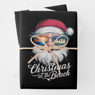 Christmas At The Beach Hawaiian Summer Holiday Wrapping Paper Sheet