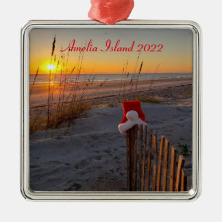 Christmas at the beach in Amelia island Ornament