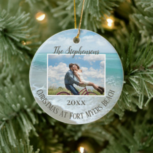 Christmas at the Beach Ornament Family Photo
