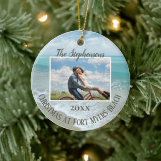 Christmas at the Beach Ornament Family Photo