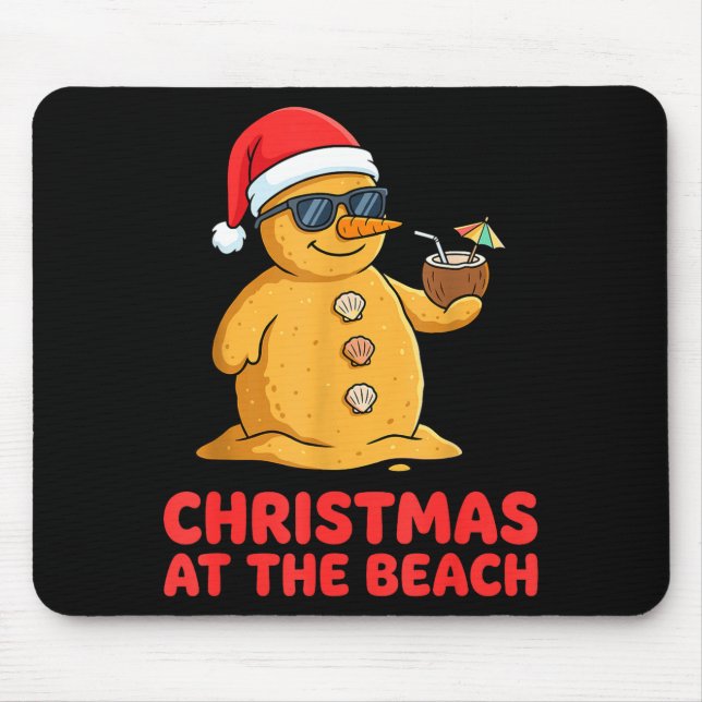 Christmas At The Beach Shirt Funny Sandman Trocal  Mouse Mat (Front)