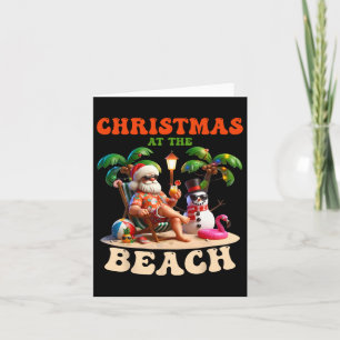Christmas At The Beach Xmas In July Snowman Flamin Card