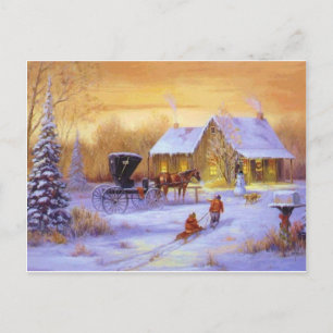 Christmas At the Cabin Holiday Postcard
