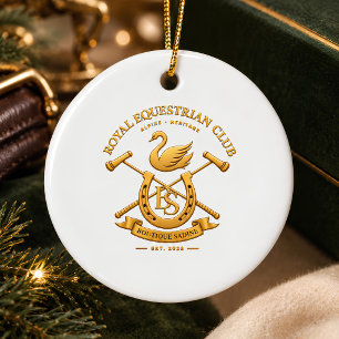 Christmas at the Chalet Custom Family Name Keepsak Ceramic Tree Decoration