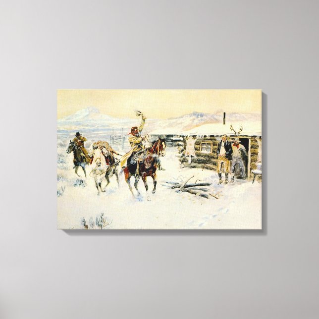 Christmas at the Line Camp Canvas Print (Front)