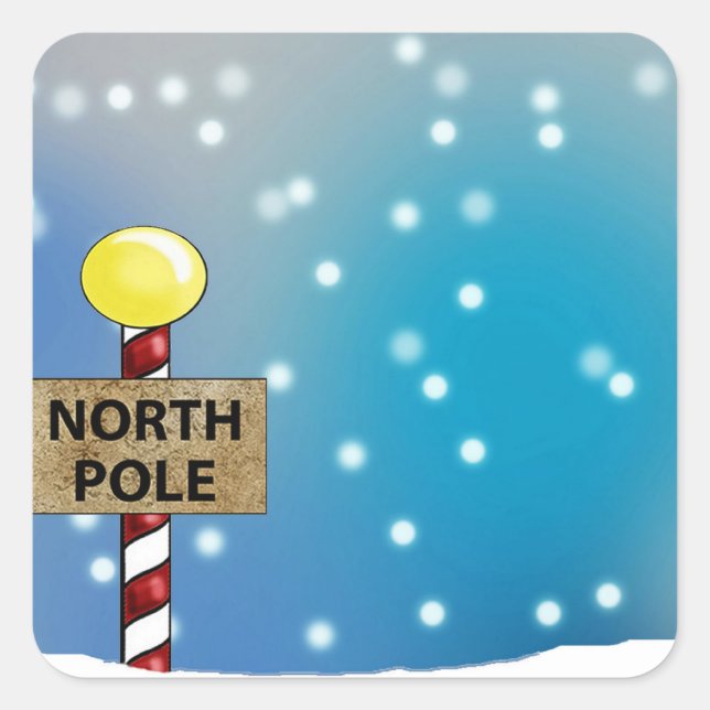 Christmas at The North Pole Square Sticker (Front)